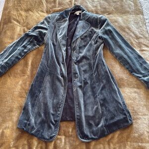 Coldwater Creek long velvet jacket, fully lined.